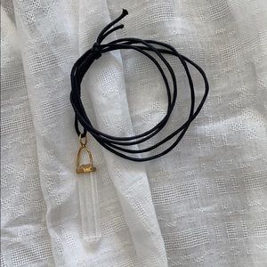 Crystal on cord necklace